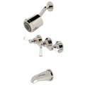 Kingston Brass Tub and Shower Faucet, Polished Nickel, Wall Mount KBX8136DPL